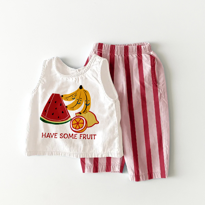 HAVE SOME FRUIT Baby & Kids Pink Stripe 2 Piece Set
