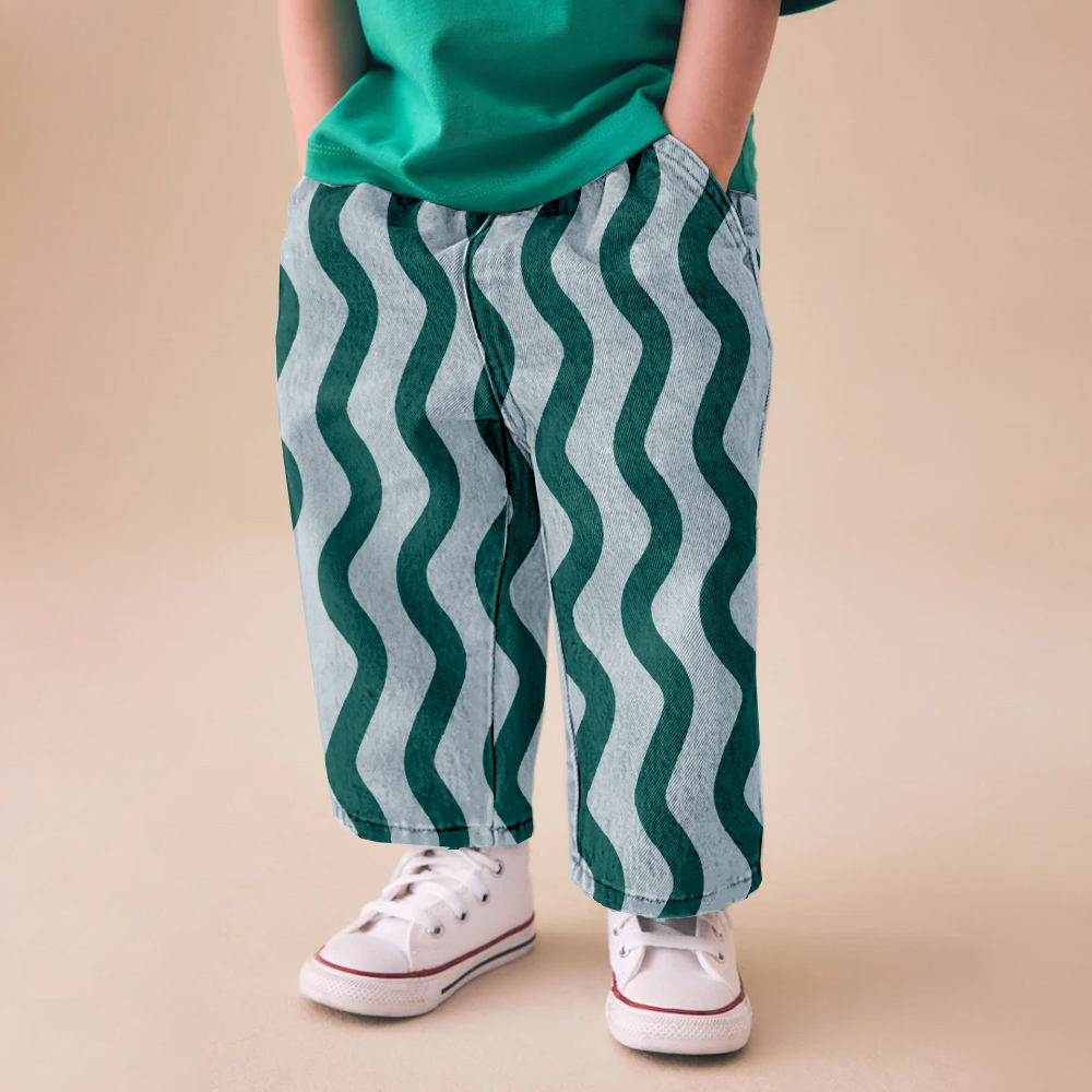 Baby & Kids Wave Stripe Denim Pants