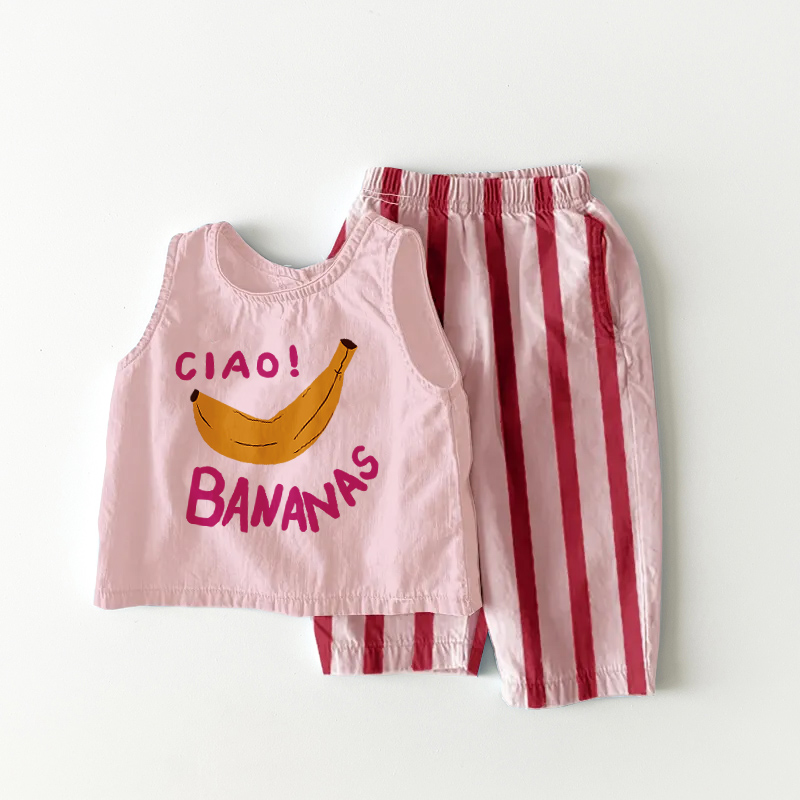 CIAO BANANA Baby & Toddler Stripe Pink 2 Piece Set