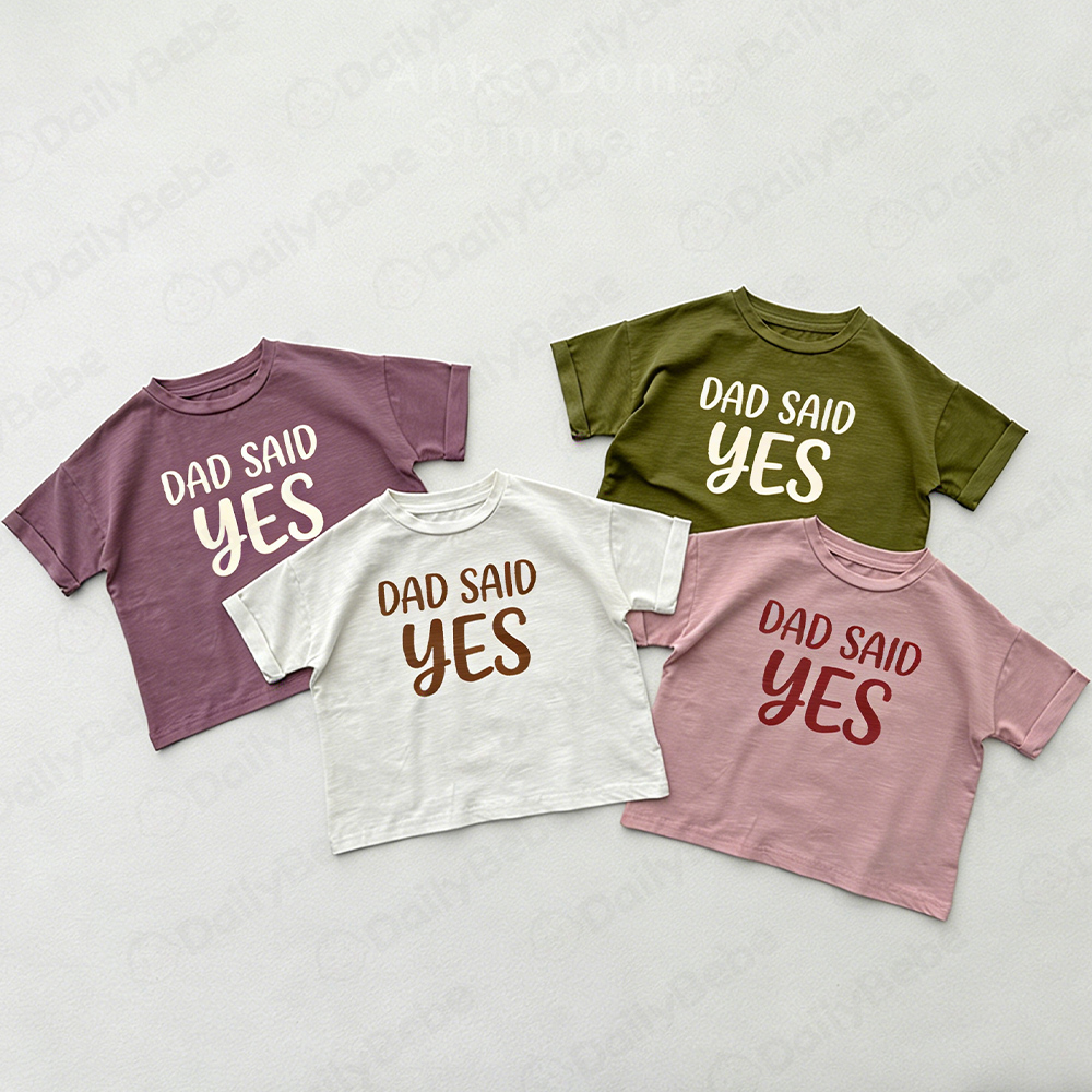 DAD SAY YES Baby & Kids Solid color short-sleeved T-shirt