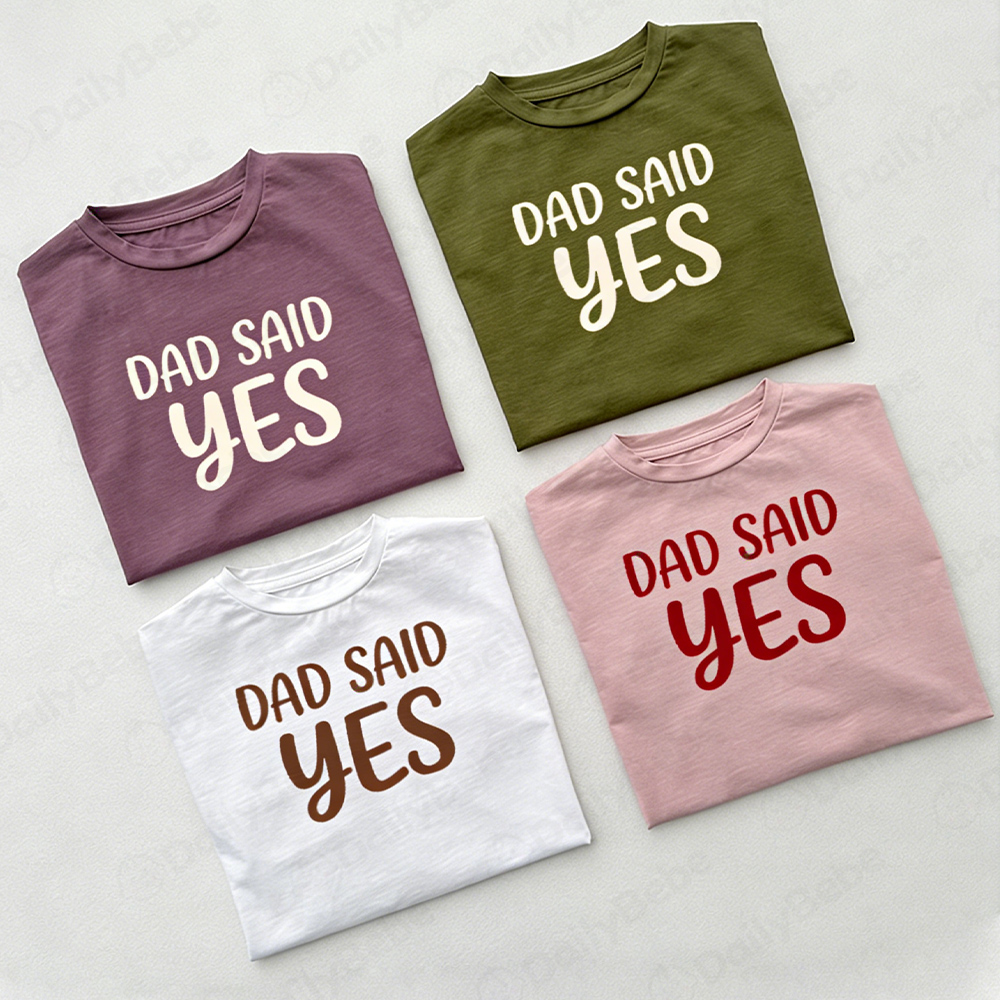 DAD SAY YES Baby & Kids Solid color short-sleeved T-shirt