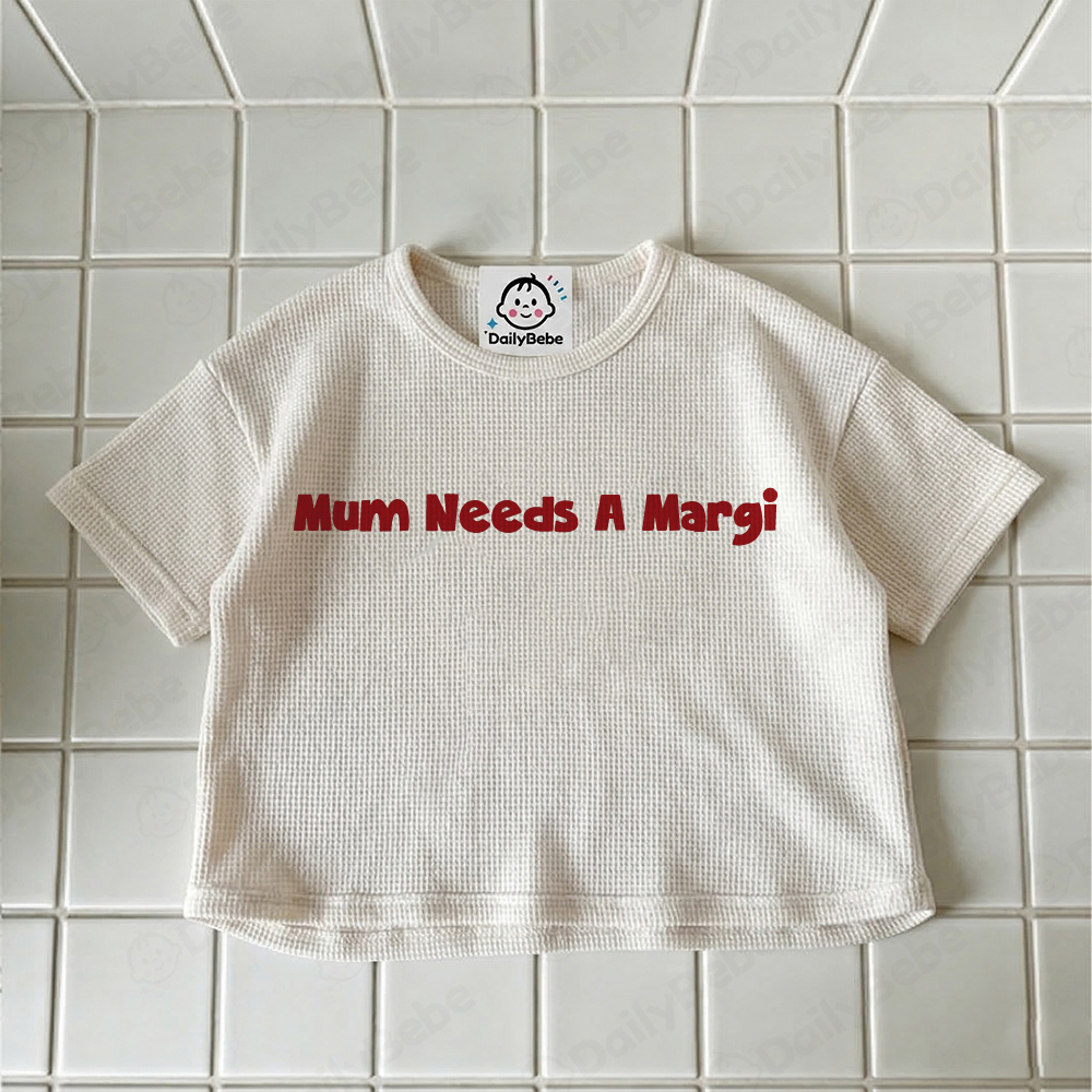 MUM NEEDS A MARGI Baby & Kids Solid Color Waffle T-shirt