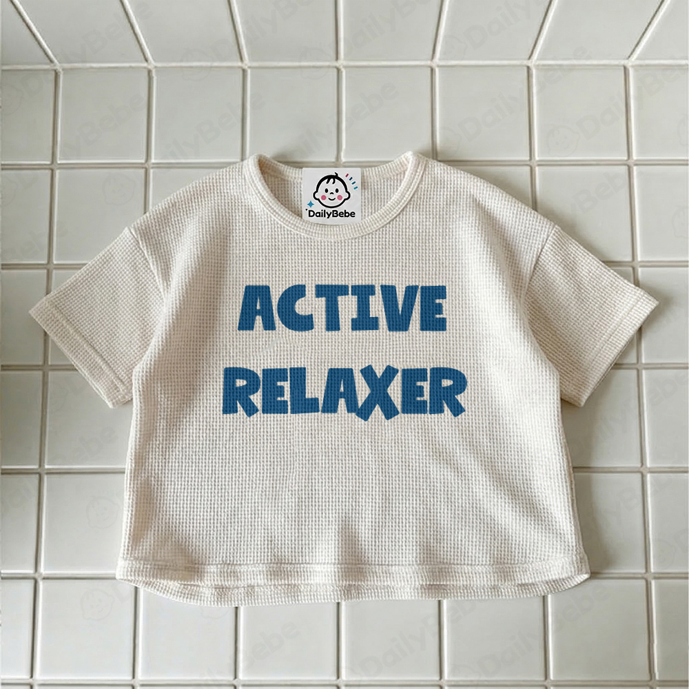 ACTIVE RELAXER Baby & Kids Solid Color Waffle T-shirt