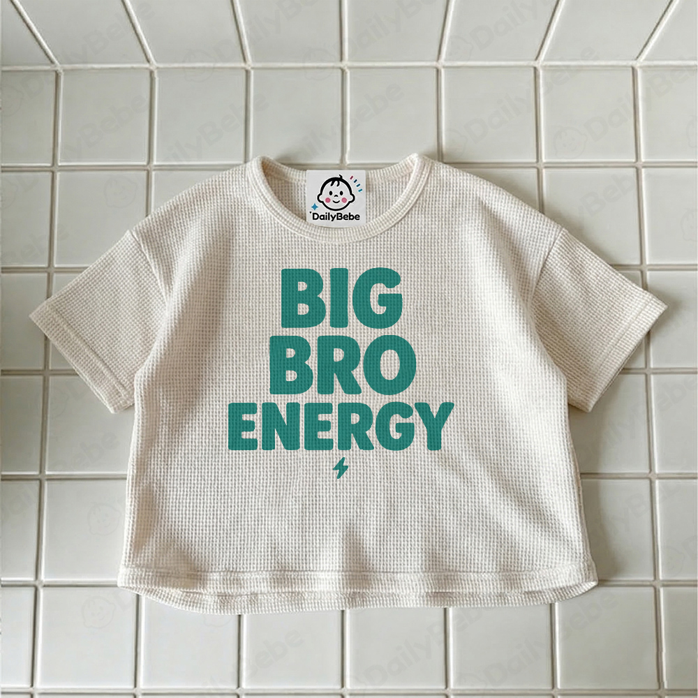 BIG BRO ENERGY Baby & Kids Solid Color Waffle T-shirt