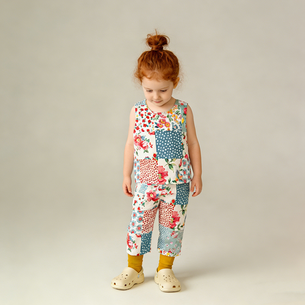 Baby & Kids Flowers Plaid Print Sets