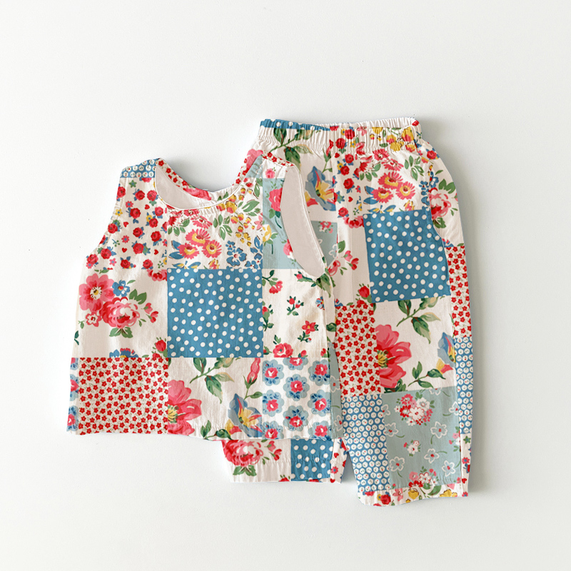 Baby & Kids Flowers Plaid Print Sets