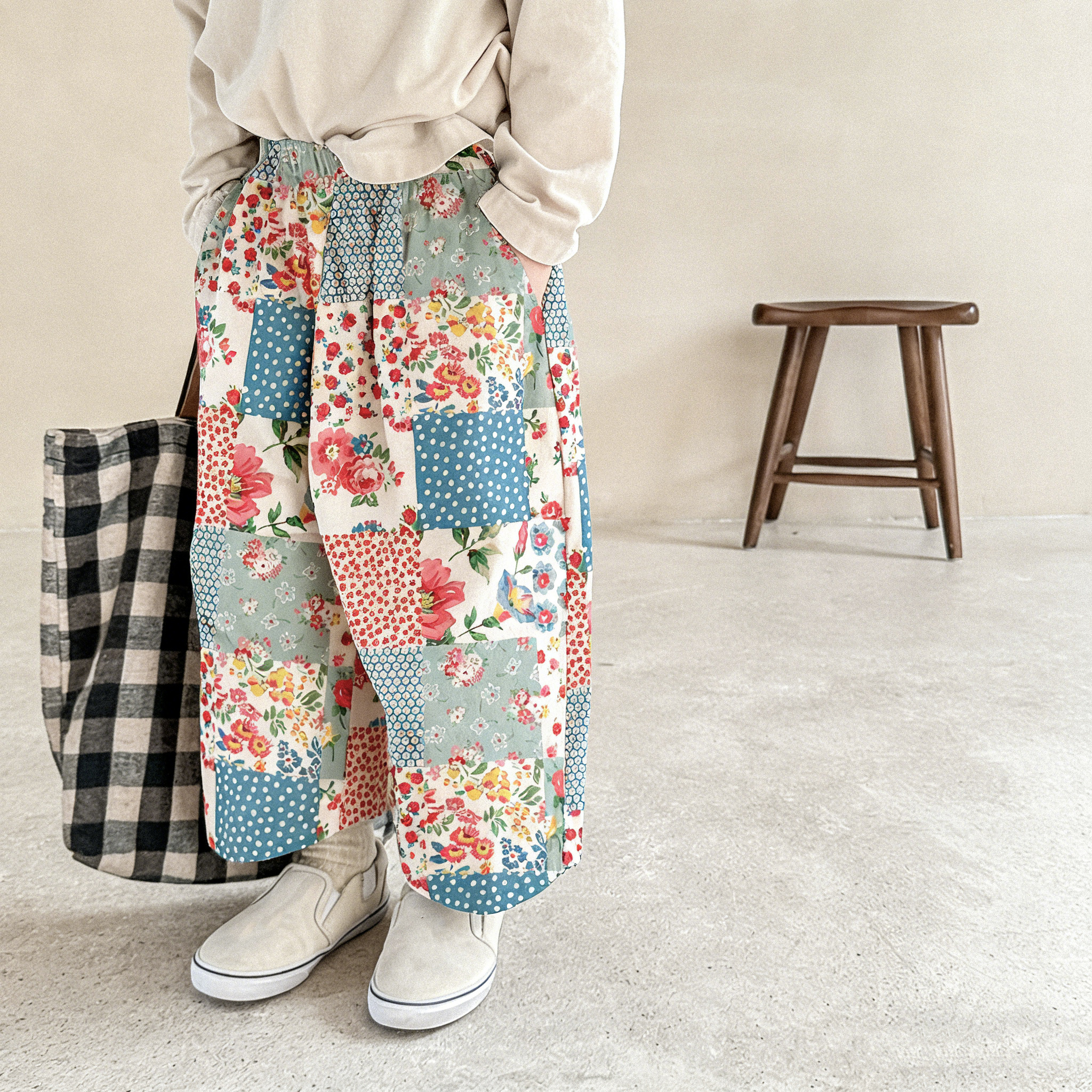 Baby & Kids Sunflowers Check Pattern Pants