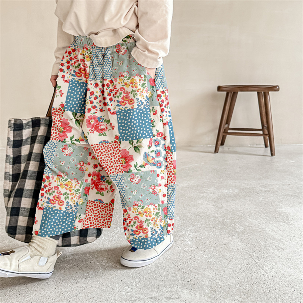 Baby & Kids Sunflowers Check Pattern Pants