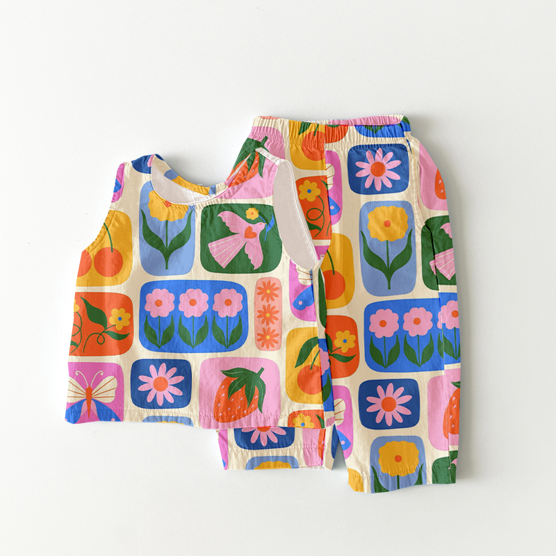 Baby & Kids Flower Check 2 Piece Set