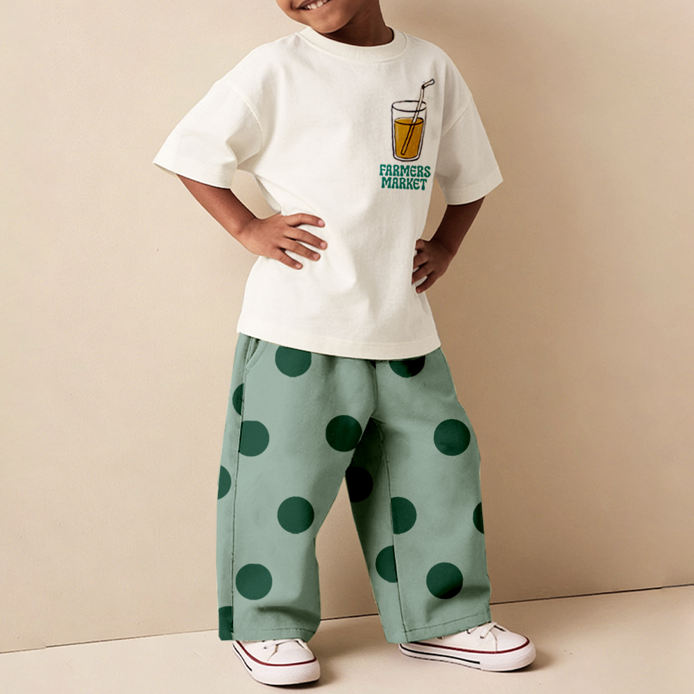 FARMERS MARKET Baby & Kids Fruit Vegetable Pattern T-Shirt ( ONLY TOP)