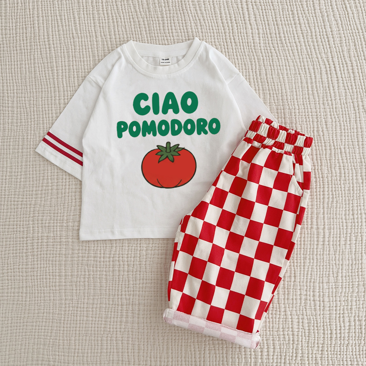 CIAO POMODORO Baby & Kids Slogan 2 Piece Sets