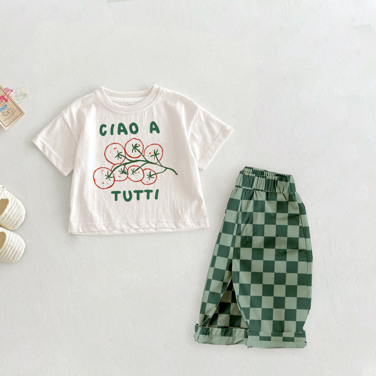 CIAO A TUTTI Baby Tomatoes Pattern Checkerboard Set