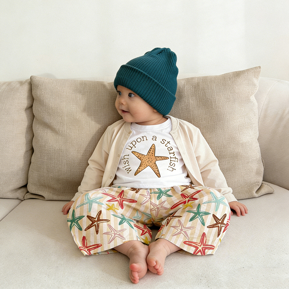 Baby & Kids Colorful Starfish Stripe Print Pants