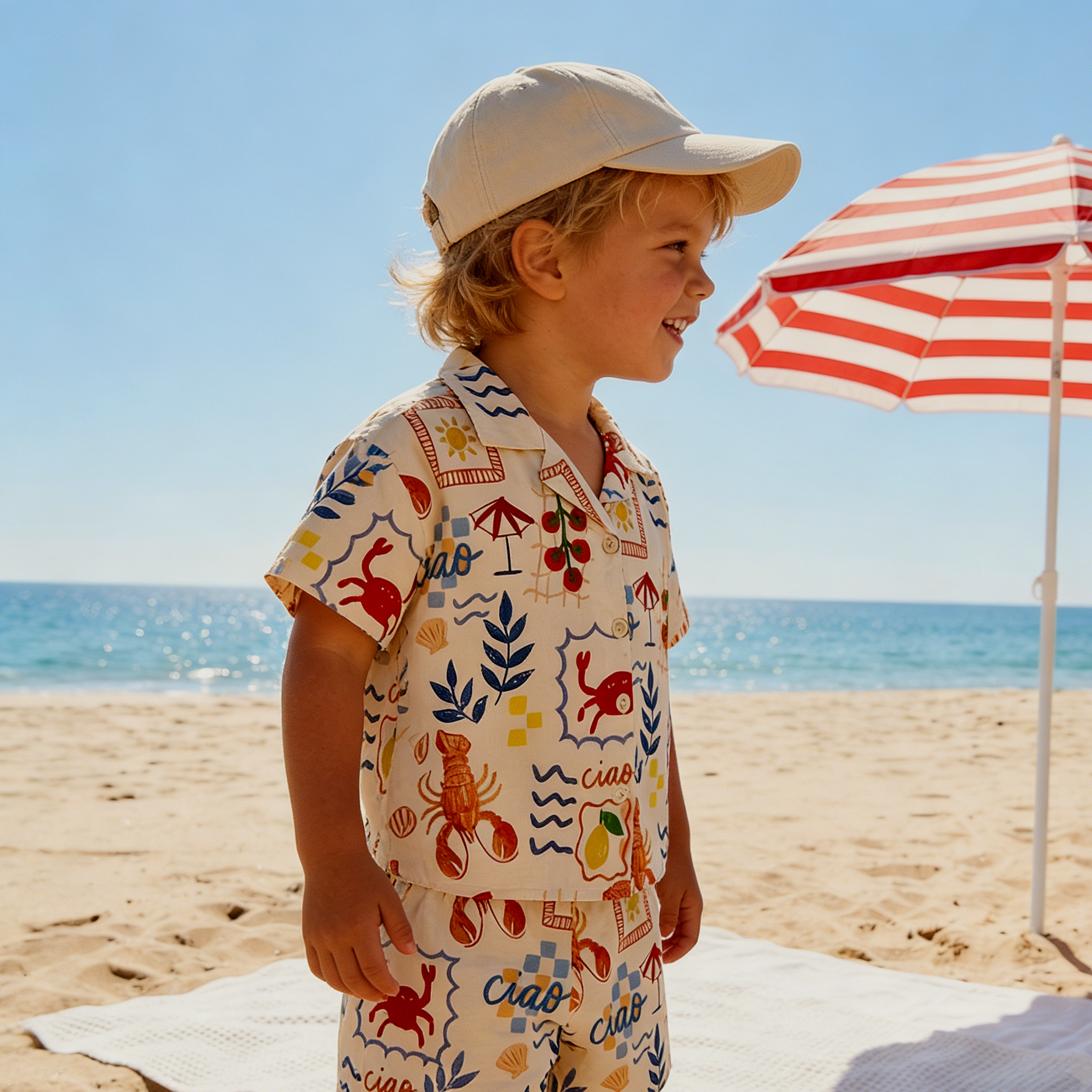 CIAO Baby & Kids Lobster Shell Crab Tomato Lapel Beach Sets