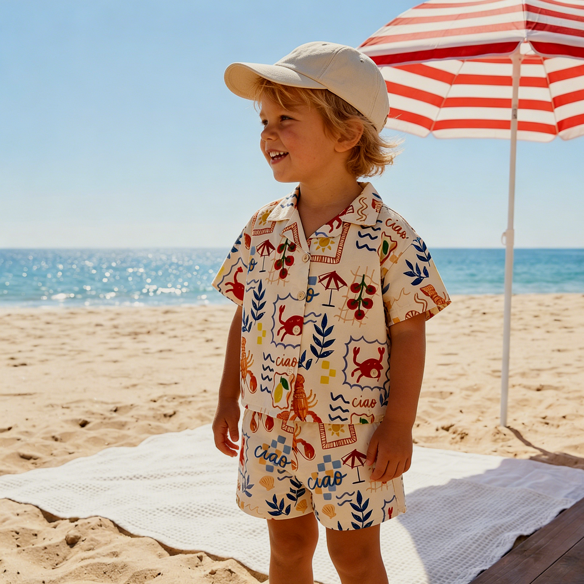 CIAO Baby & Kids Lobster Shell Crab Tomato Lapel Beach Sets