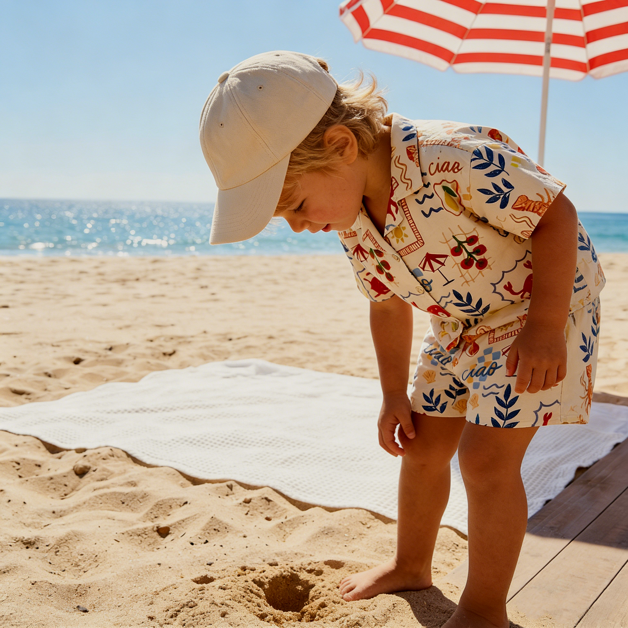 CIAO Baby & Kids Lobster Shell Crab Tomato Lapel Beach Sets