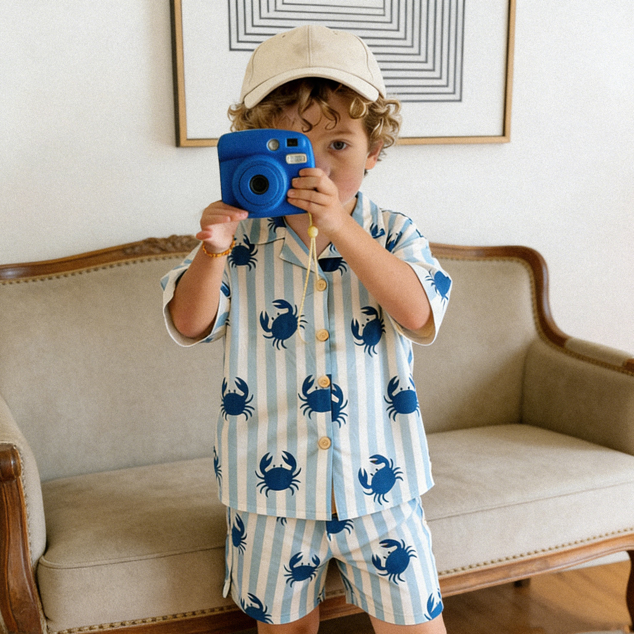 Baby & Kids Crab Stripe Lapel Beach Sets