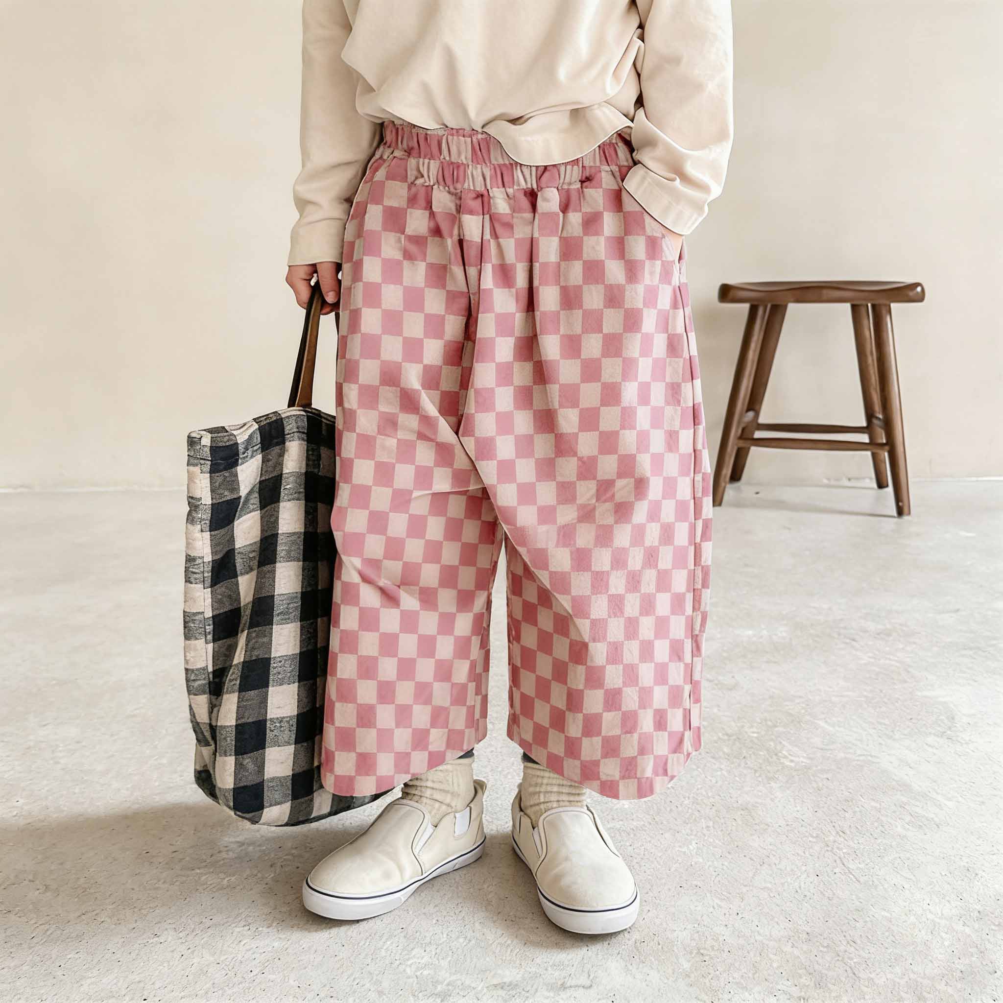 Baby & Kids Pink Check Pants