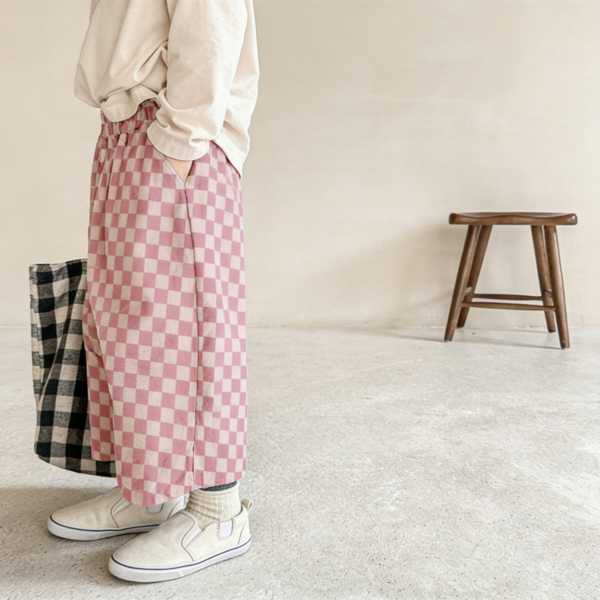 Baby & Kids Pink Check Pants