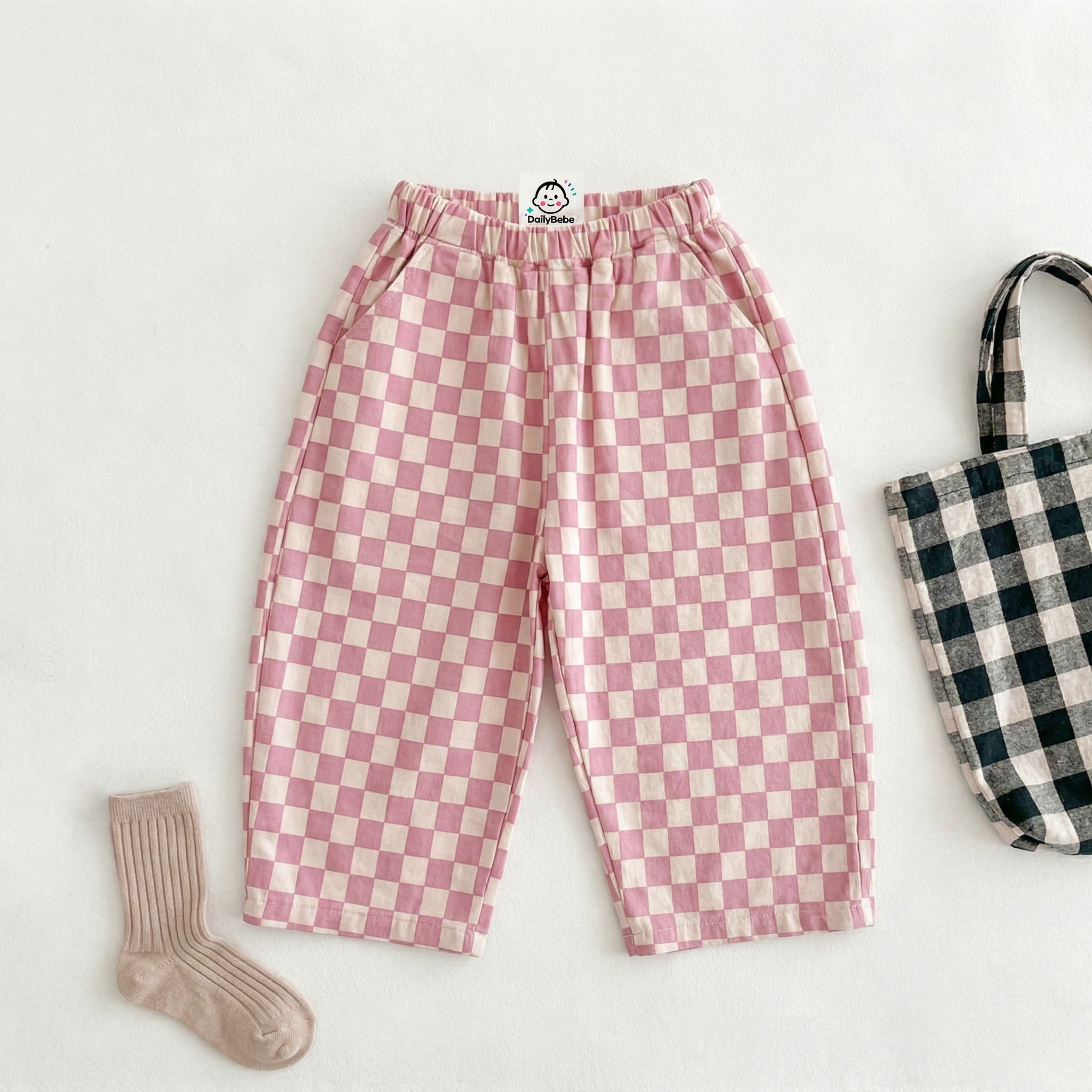 Baby & Kids Pink Check Pants