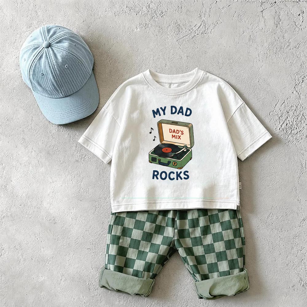 MT DAD ROCKS Baby & Kids Checkerboard 2 Piece Set