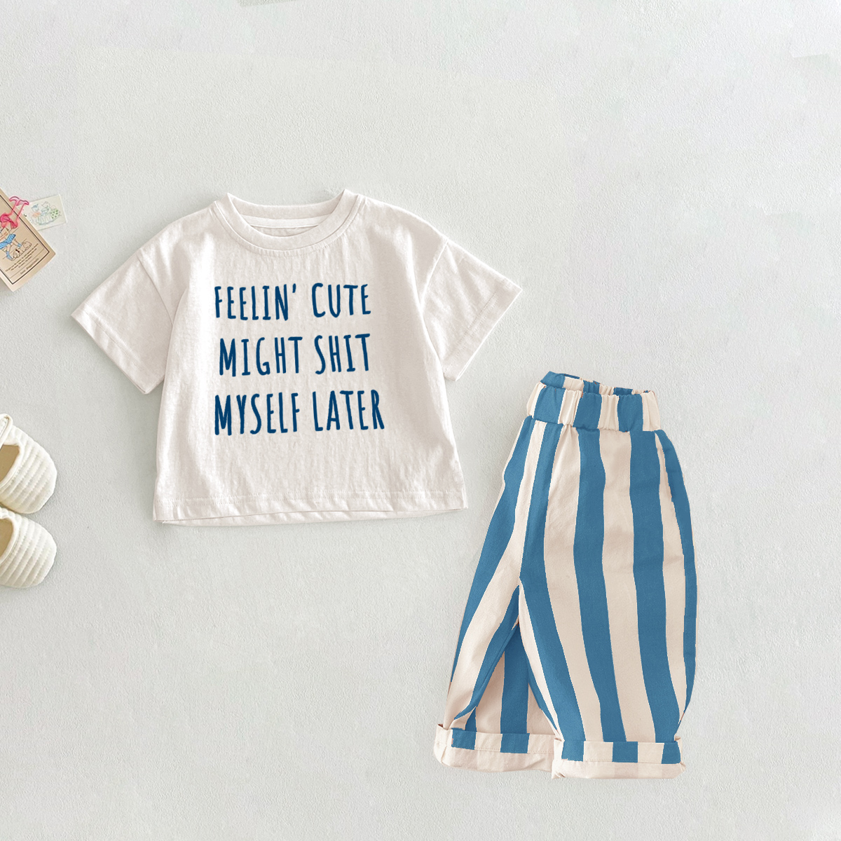 FEELIN CUTE MIGHT SHIT MYSELF LATER Baby Toddler 2-Piece Set