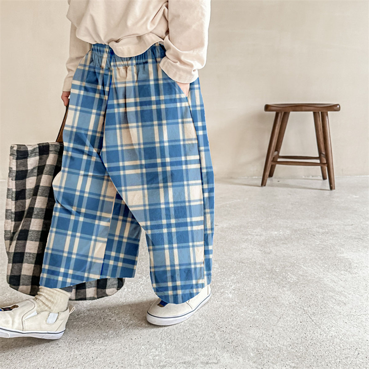 Baby & Kids Blue Plaid Print Pants