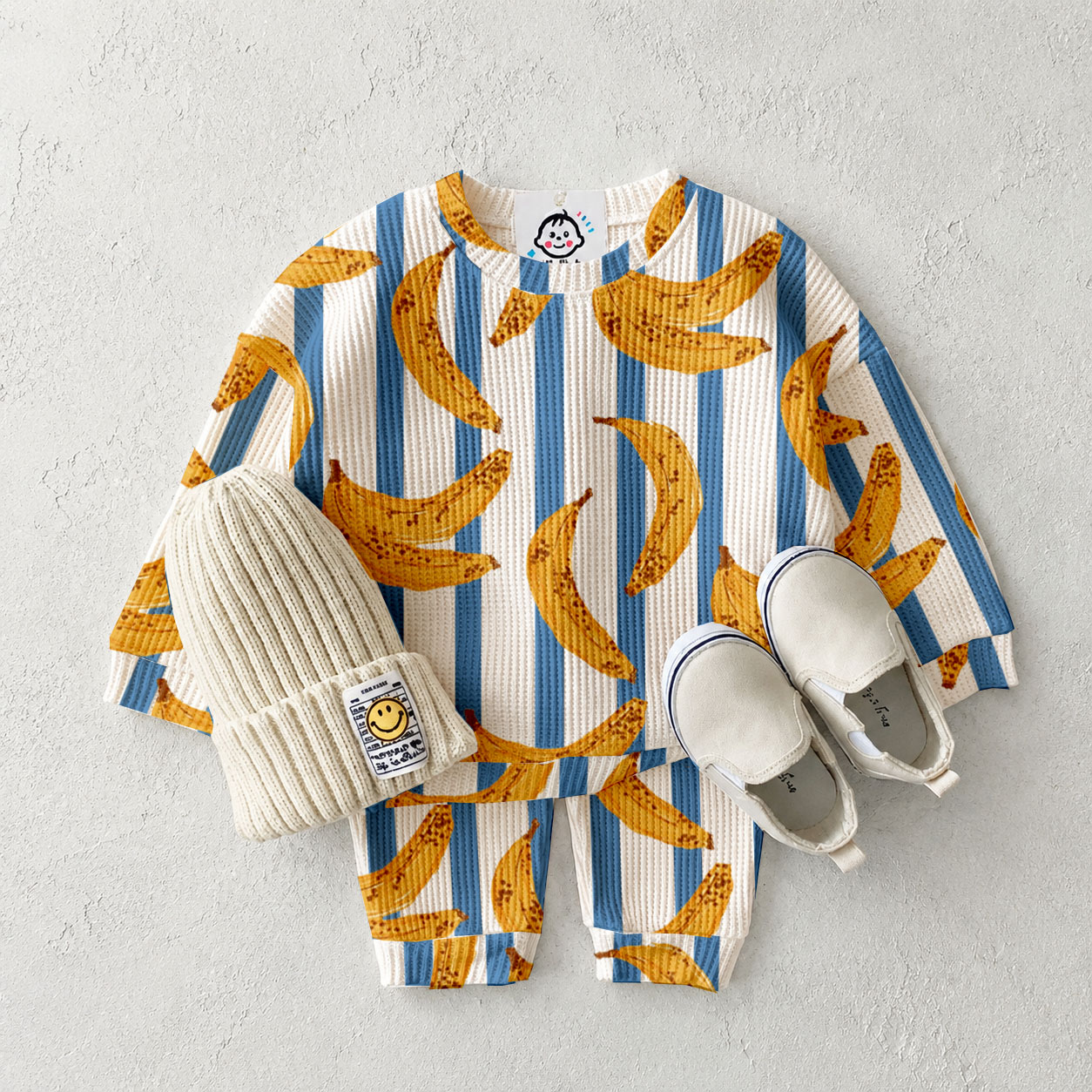 Baby Bananas Stripe Waffle 2-Piece Set