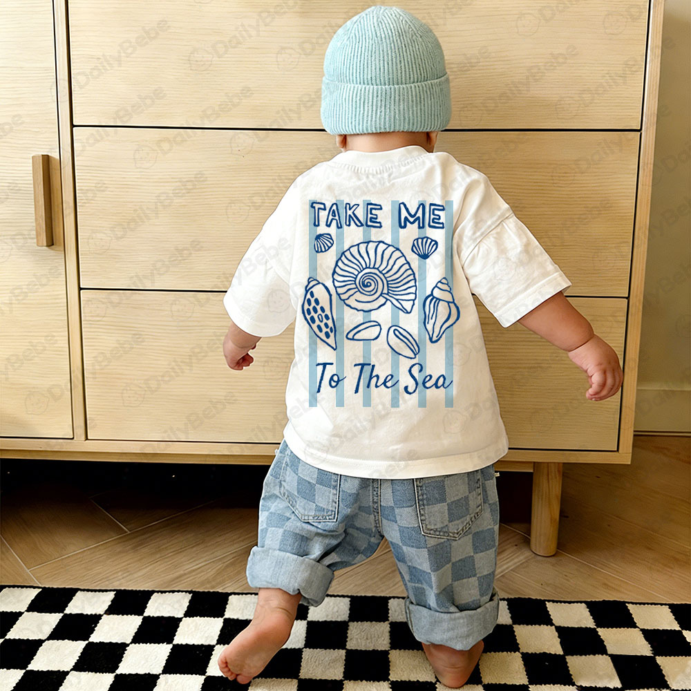 TAKE ME TO THE SEA Baby & Kids White T-Shirt
