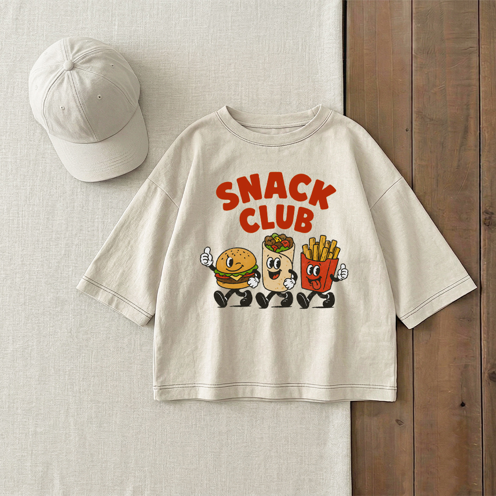 SNACK CLUB Baby & Kids Taco French Fries Hamburger Print T-Shirt (6M-12Y)