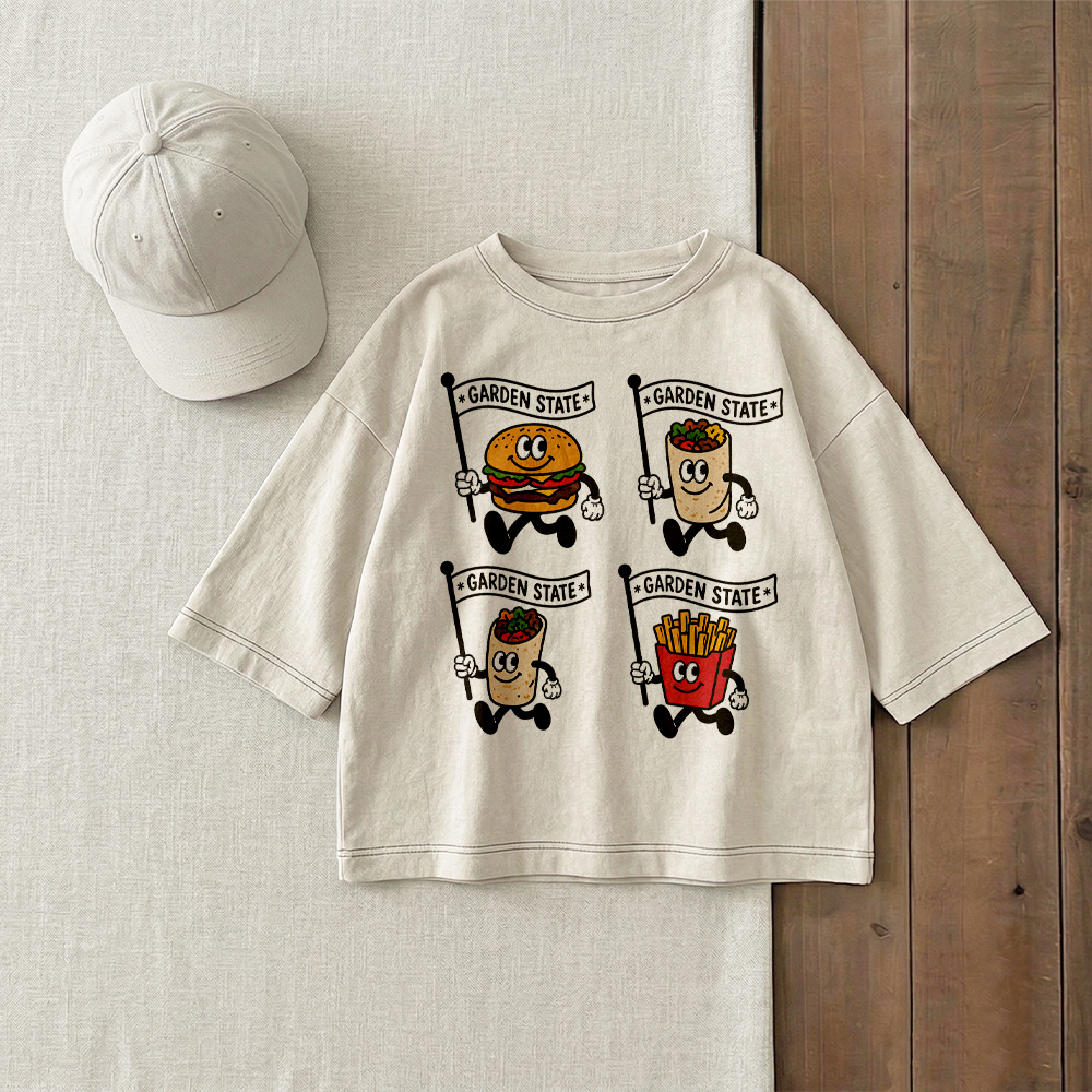 GARDEN STATE Baby & Kids Taco French Fries Hamburger Print T-Shirt (6M-12Y)