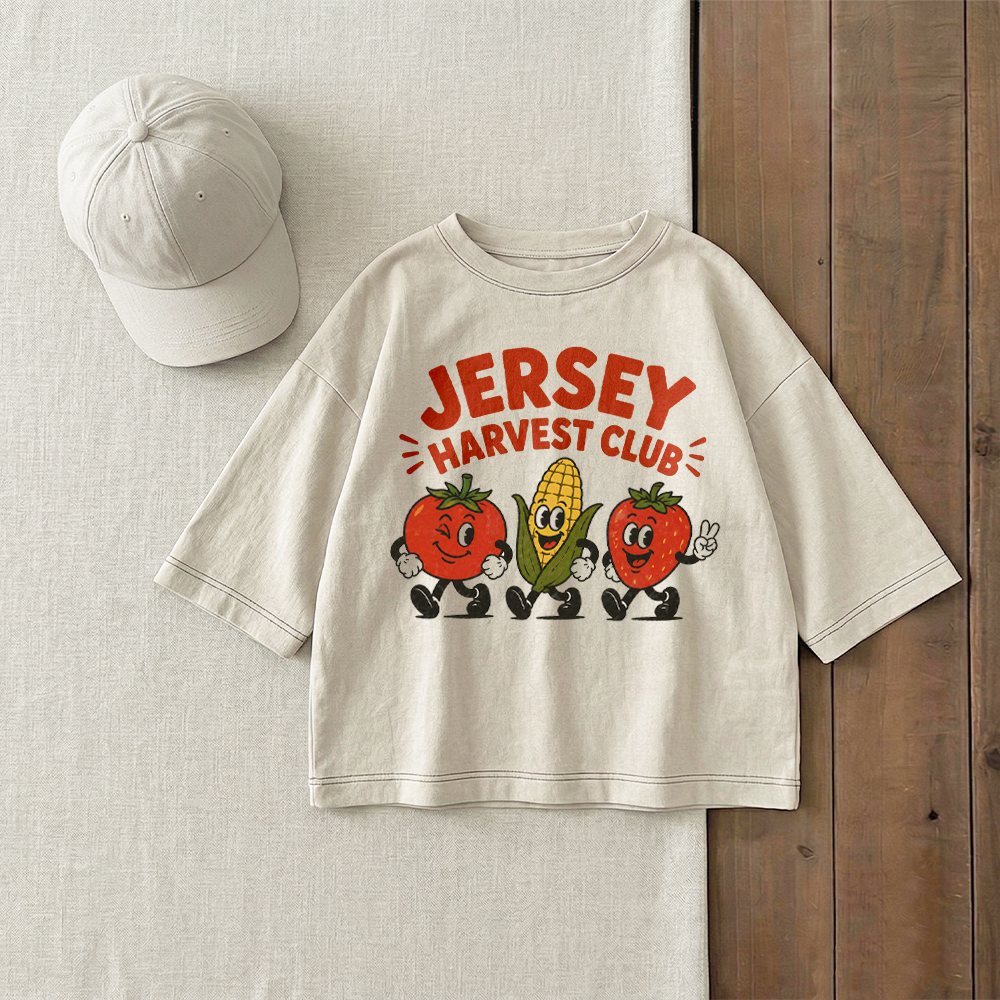 JERSEY HARVEST CLUB Baby & Kids Tomato Corn Print T-Shirt (6M-12Y)