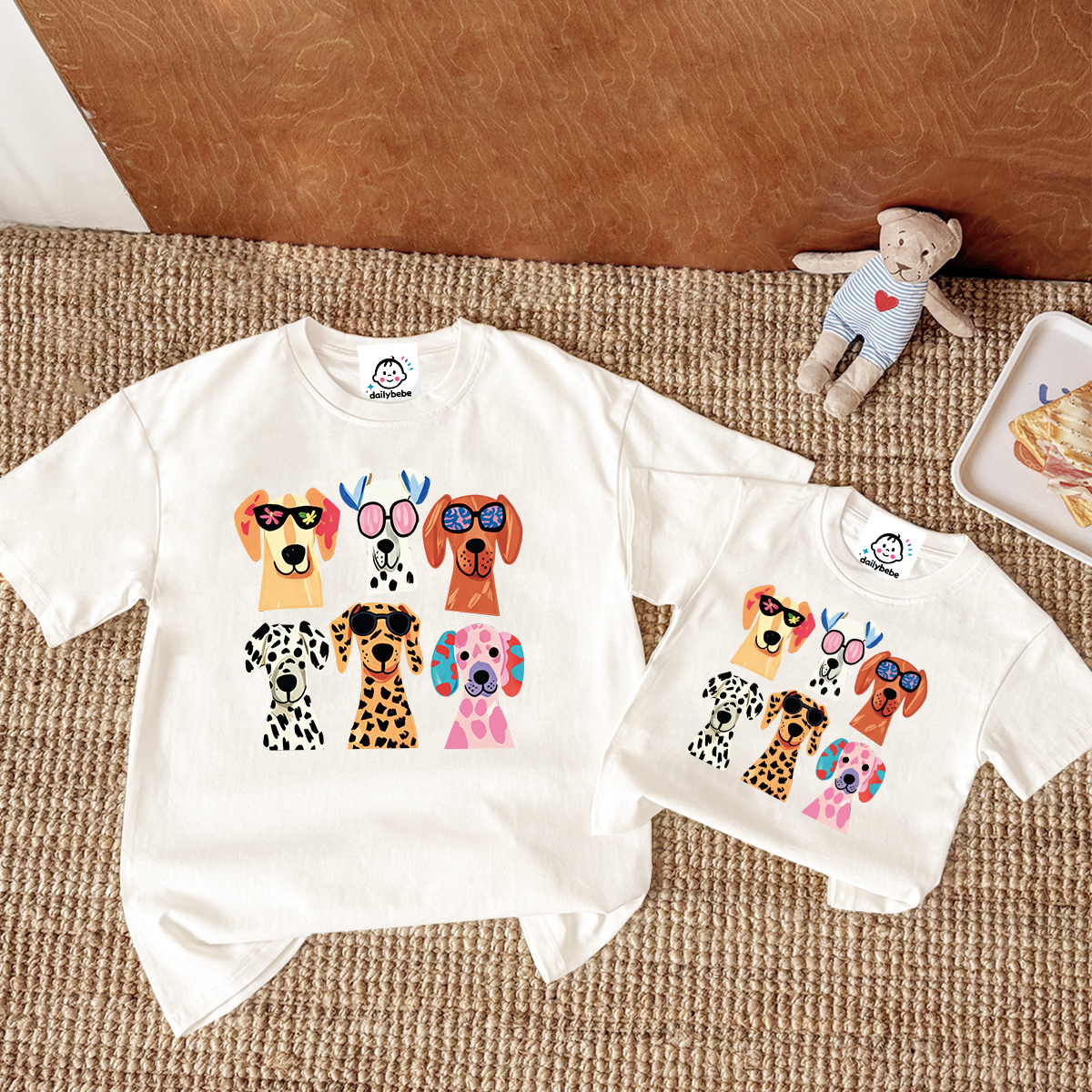 Family Leopard Dogs Print T-Shirt