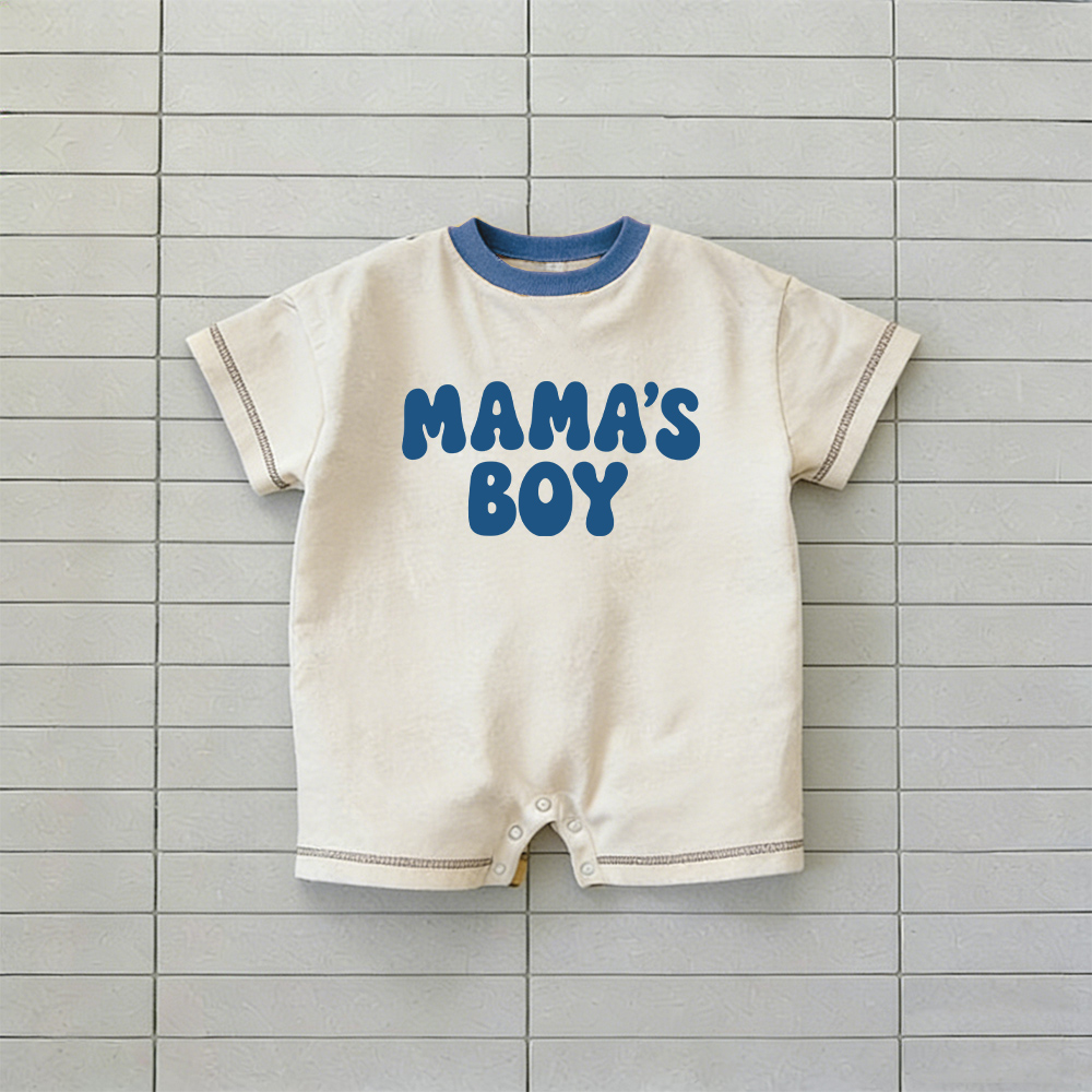 MAMA'S BOY Baby Slogan Romper