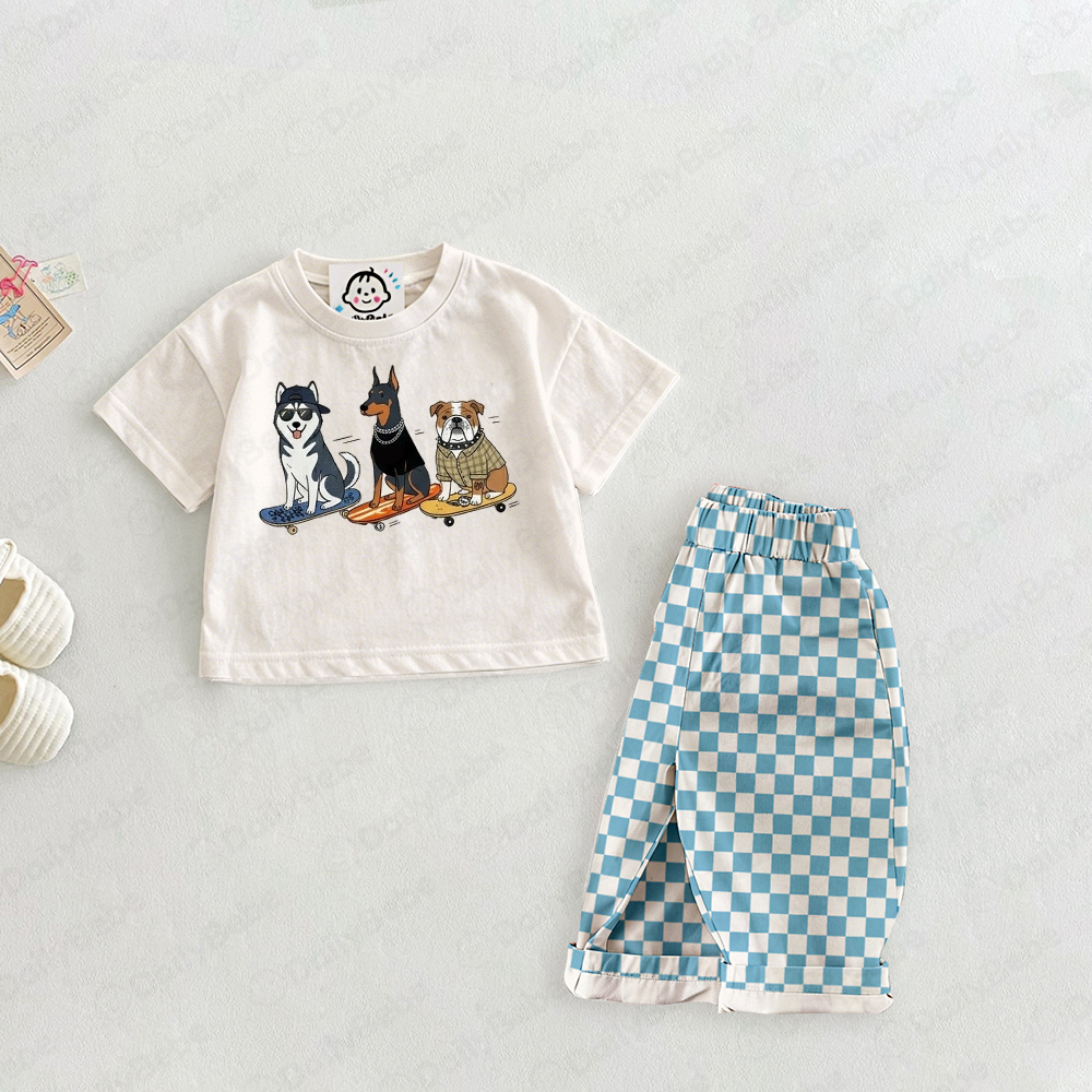 Baby & Kids Skateboarding Dog Checkerboard Set