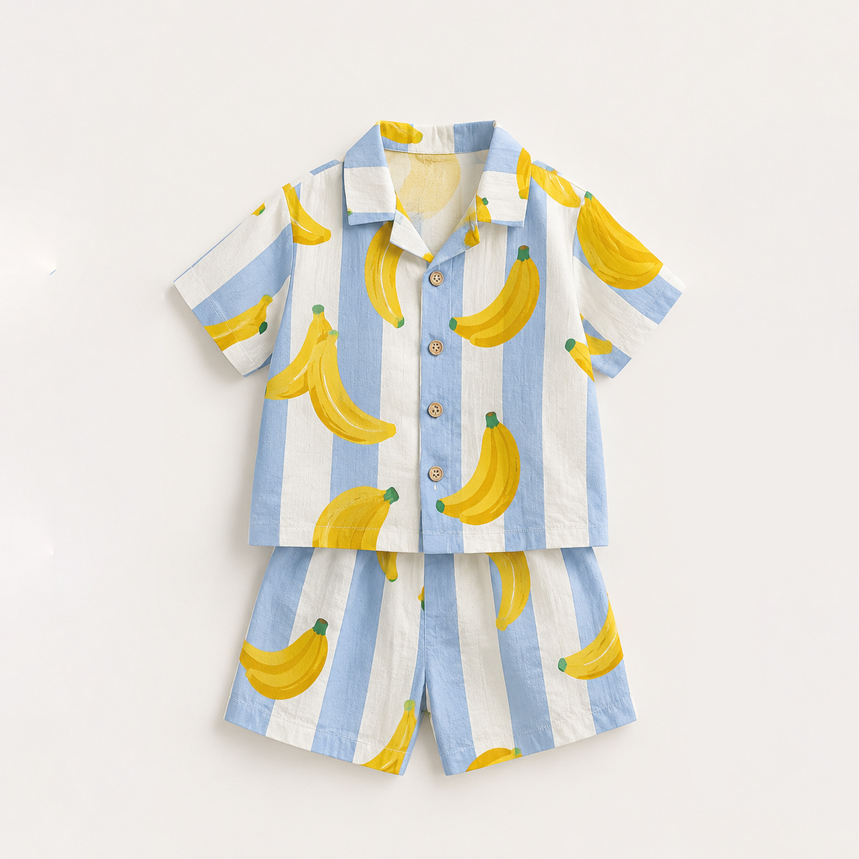 Baby Toddler Banana Stripe Lapel Beach Sets