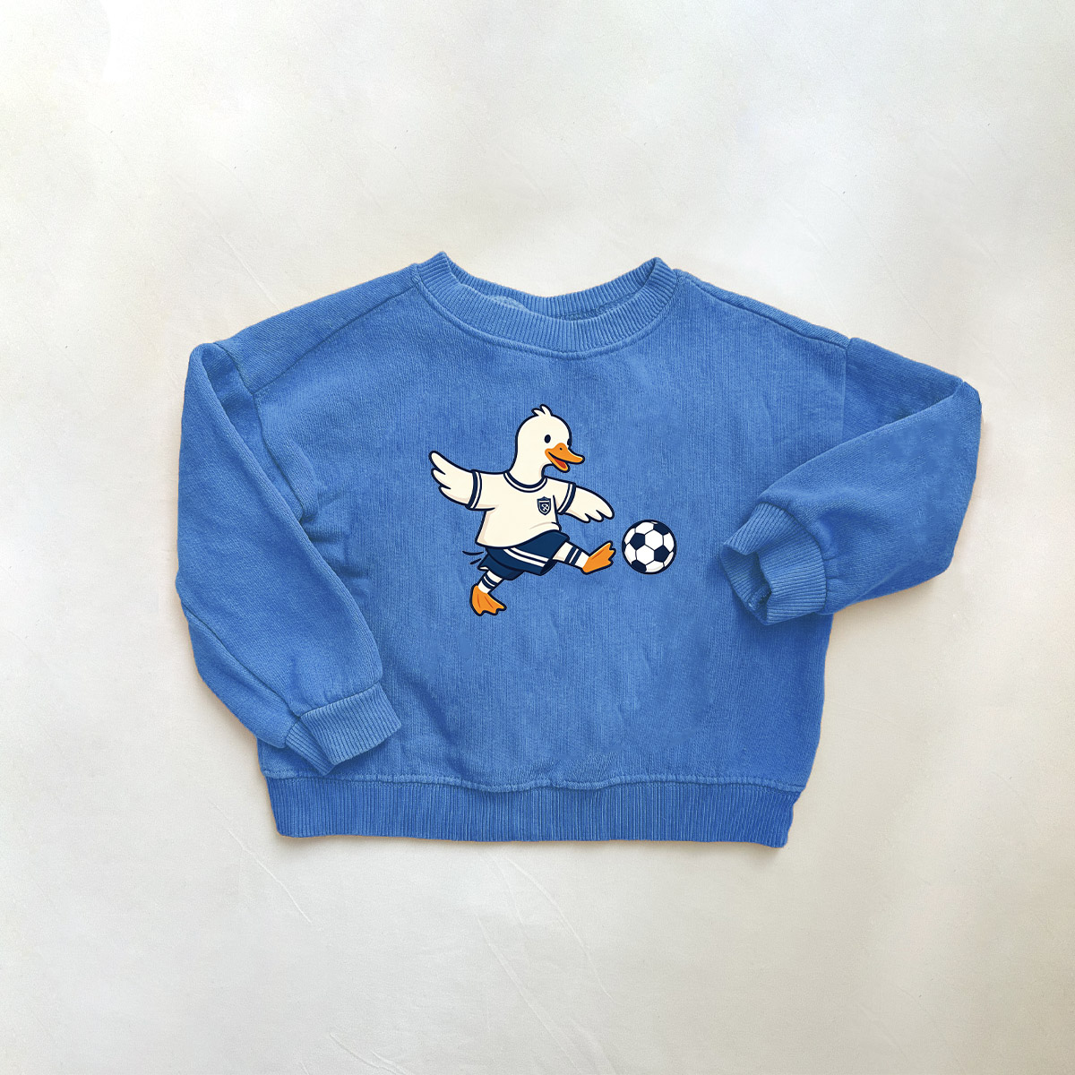 Baby & Kids Goose Soccer Pattern Blue Sweatshirt