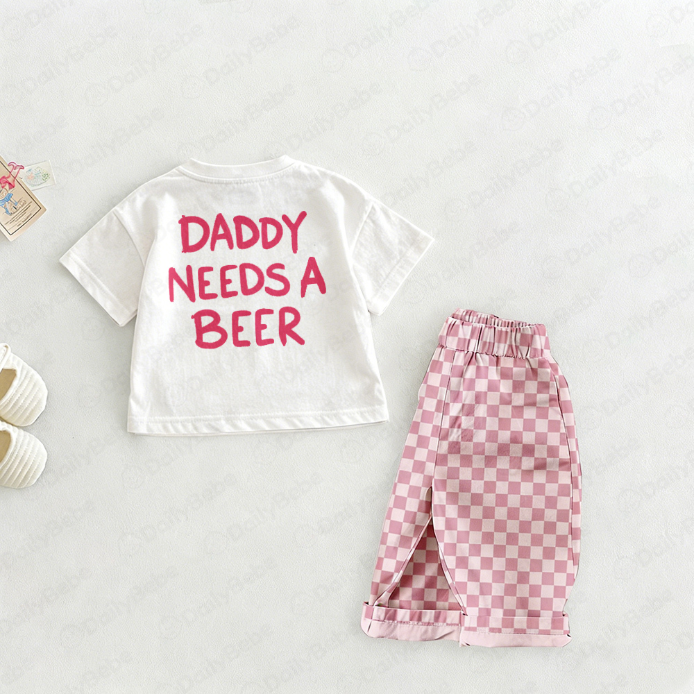 DADDY'S SNACKS NOT SAFE TODAY Baby & Kids Slogan Front & Back Print Set