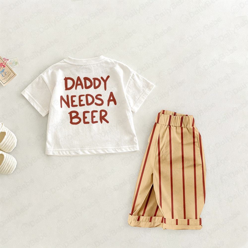 DADDY'S SNACKS NOT SAFE TODAY Baby & Kids Slogan Front & Back Print Set