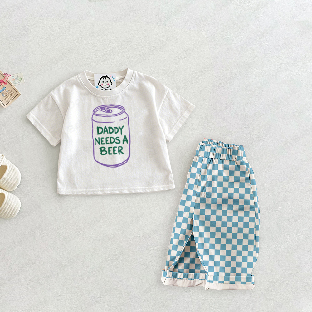 DADDY NEEDS BEER Baby & Kids Checkerboard Set