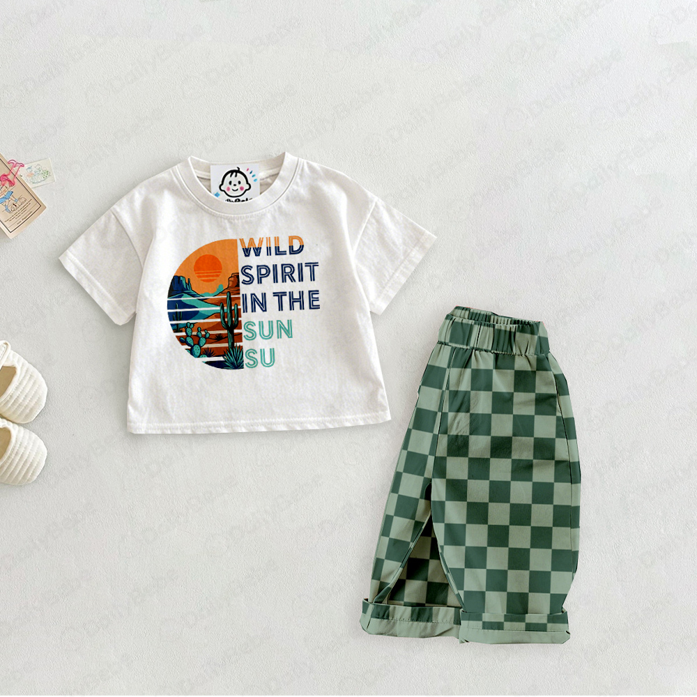 WILD SPIRIT IN THE SUN SU Baby & Kids Cactus Checkerboard Set