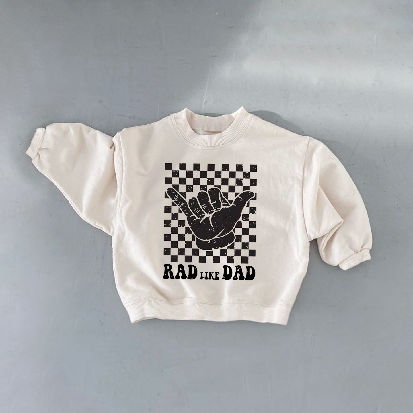 RAD LIKE DAD Baby & Kids Checkerboard Gestures Sweatshirt