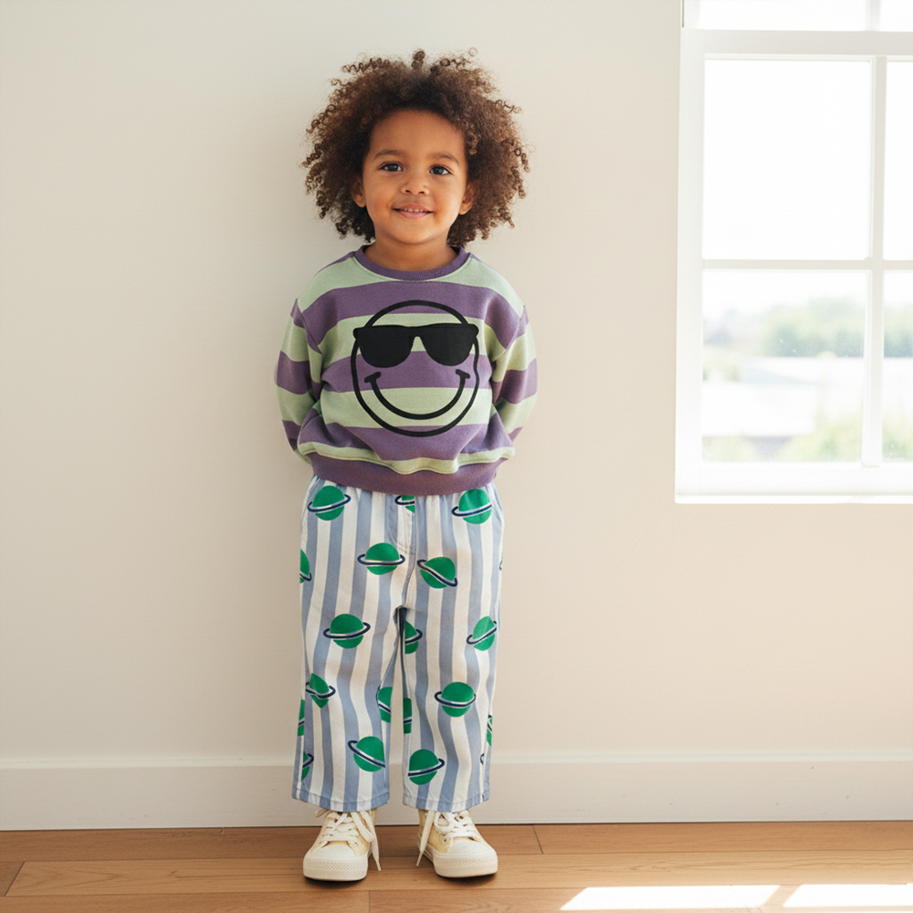 Baby & Kids Smiley Stripe Sweatshirt