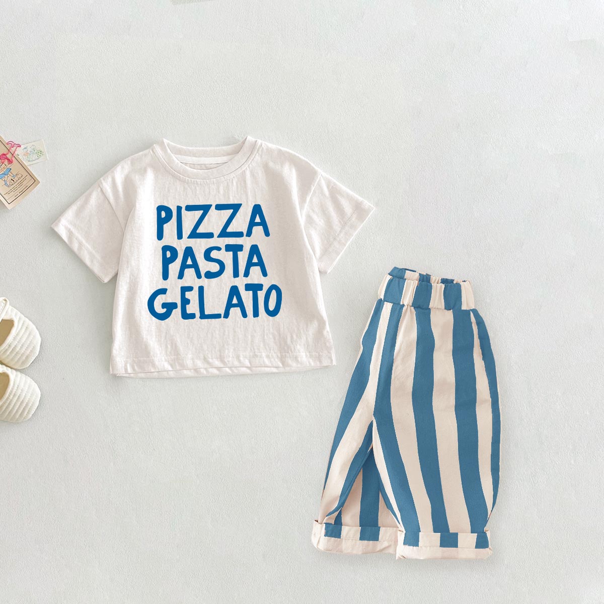 PIZZA PASTA GELATO Baby Toddler 2 Piece Set