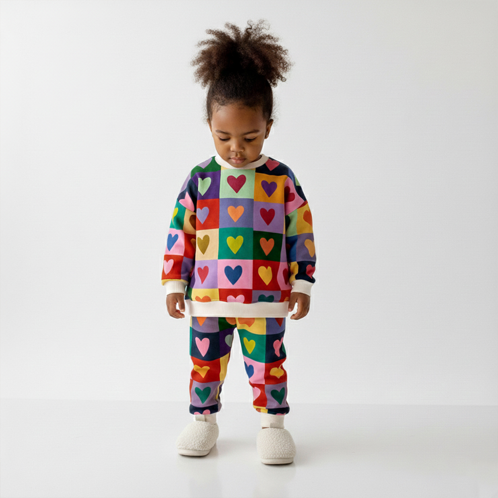 Baby Toddler Heart Plaid 2-Piece Set