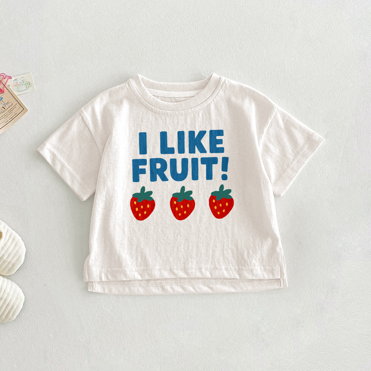 I LIKE FRUIT Baby Strawberry Polo Lapel Bodysuit