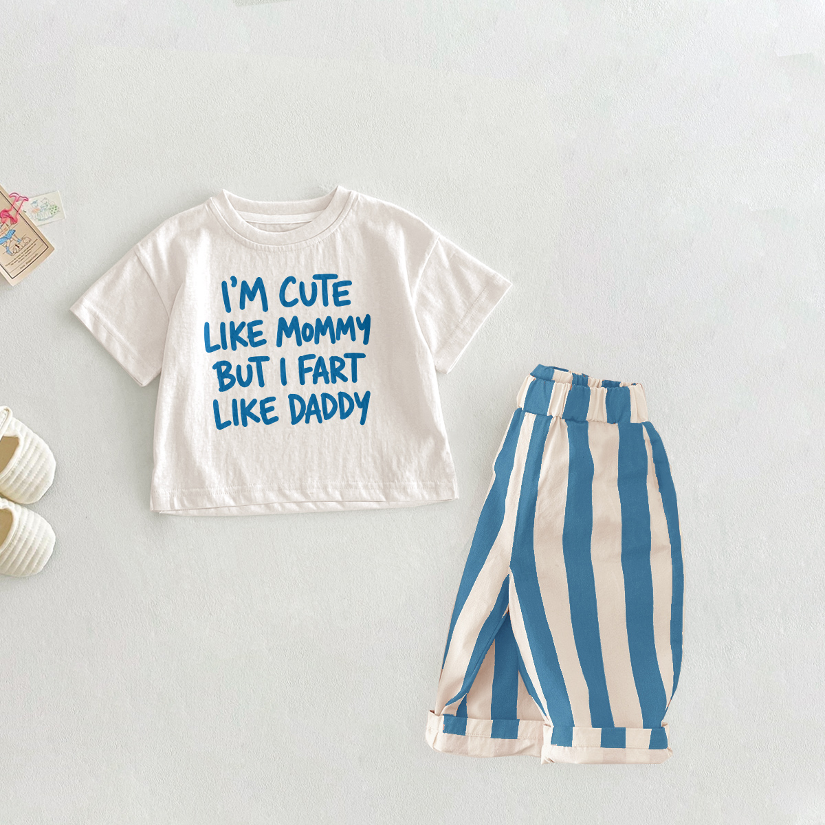 I'M CUTE LIKE MOMMY BUT I FART LIKE DADDY Baby Toddler 2-Piece Set