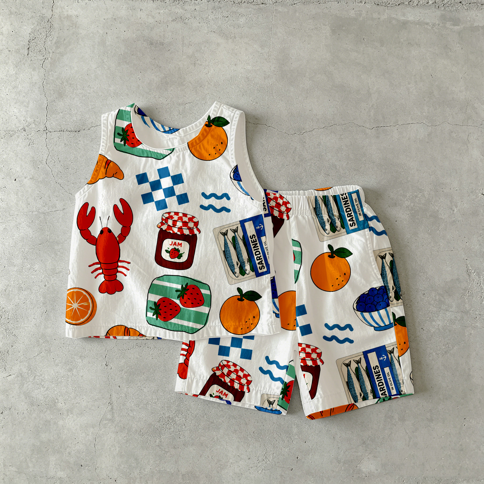 Baby Toddler 2-Piece Lobster Fish Fruit Set