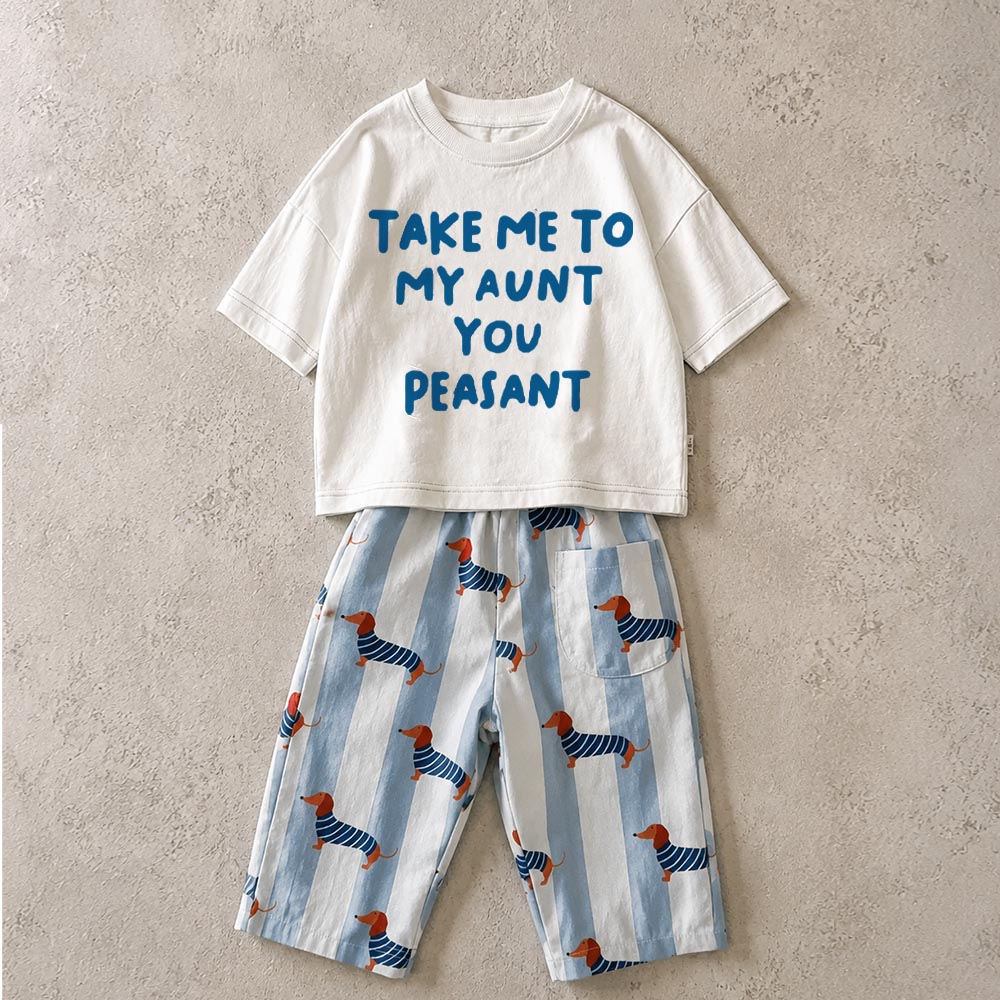 TAKE ME TO MY AUNT YOU PEASANT Baby & Kids Potato Chips 2 Piece Set