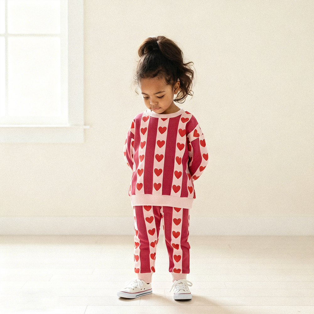 Baby Toddler Heart Stripe 2-Piece Set